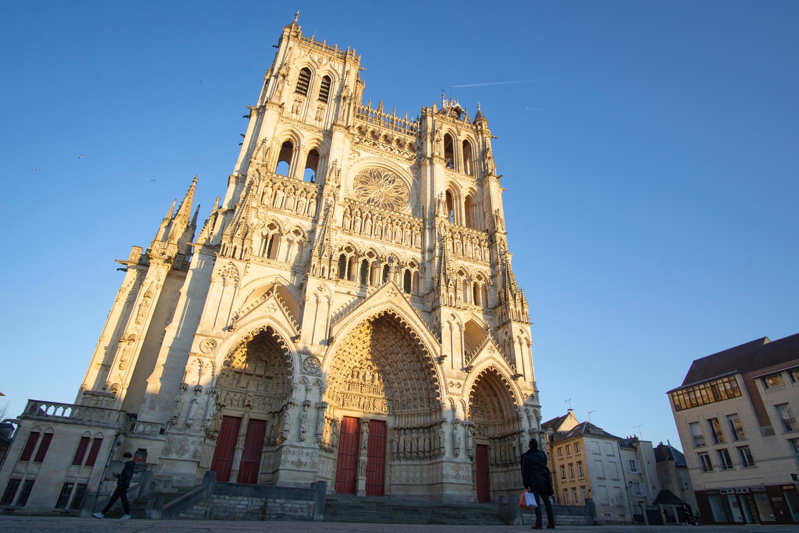 Amiens : cathédrale au coucher du soleil