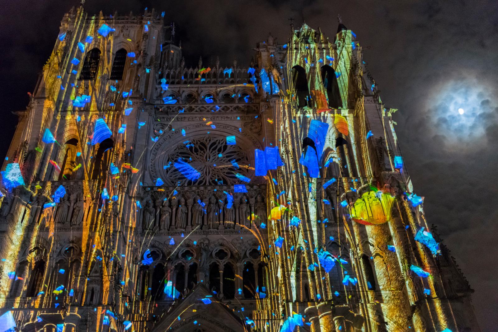 Amiens : spectacle Chroma, colorisation de la cathédrale 06