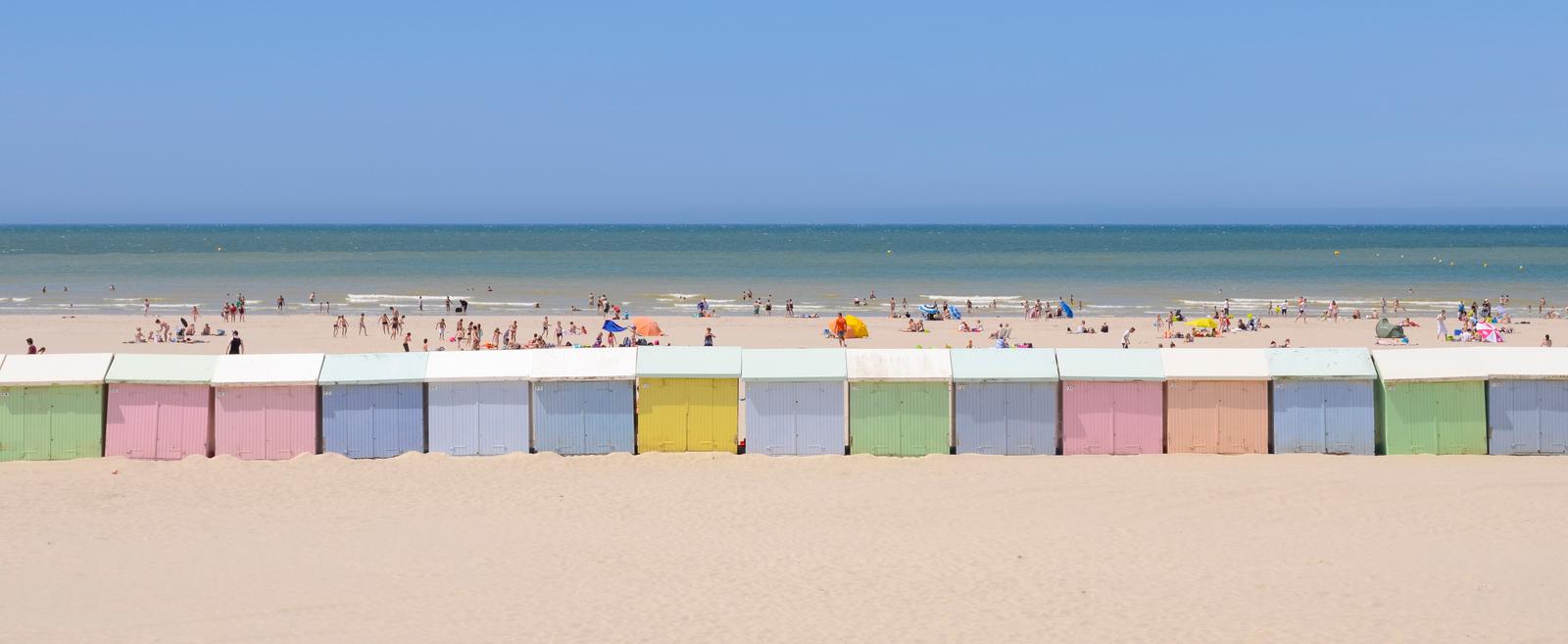 Berck-sur-Mer : cabines de plage colorées 02 