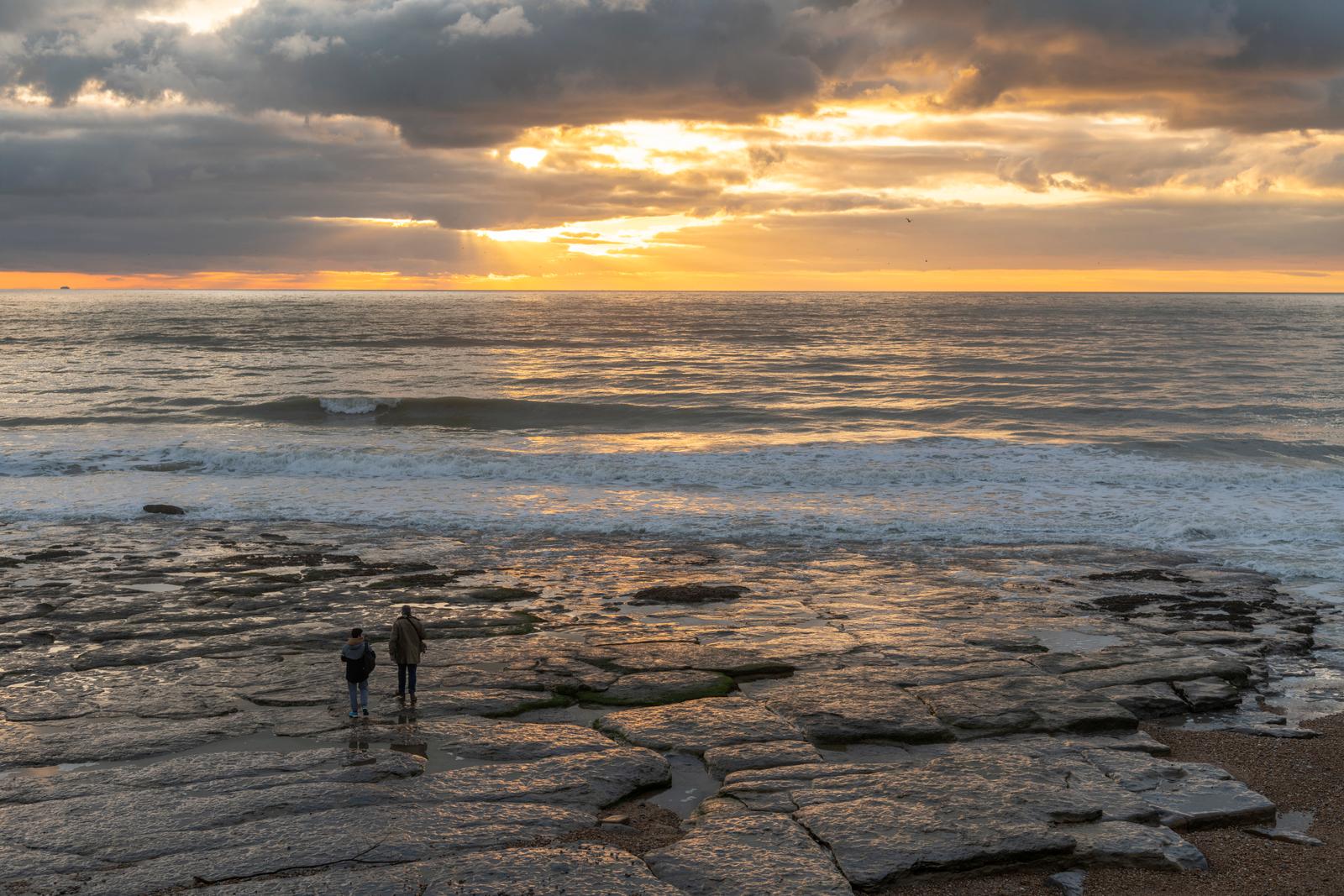 Ambleteuse : couple au coucher du soleil 02